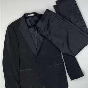 Black Glitter Giovanni Testi Pant Suit 38R / 32R